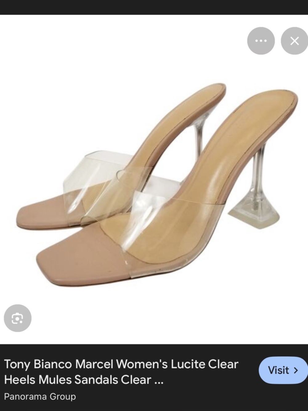 Tony Bianco Marcel Nude Clear Lucite Heeled Mules